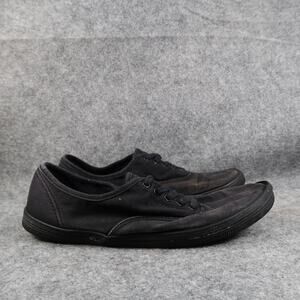 City Sneaks Shoes Womens 10 Casual Sneakers Canvas Trainers Black Lace Up Flat